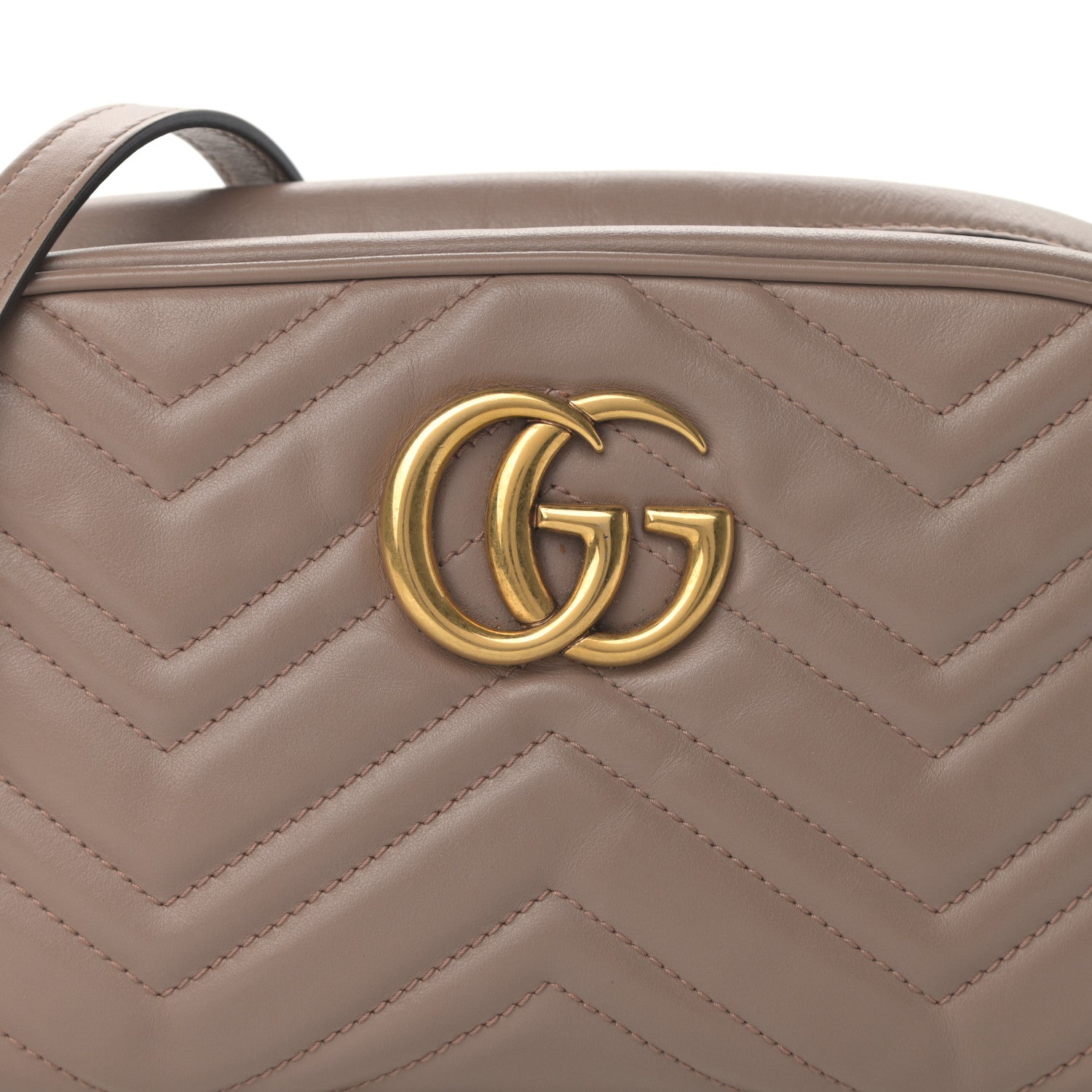 Gucci Calfskin Matelasse Small GG Marmont Chain Shoulder Bag Porcelain Rose 8 of 11