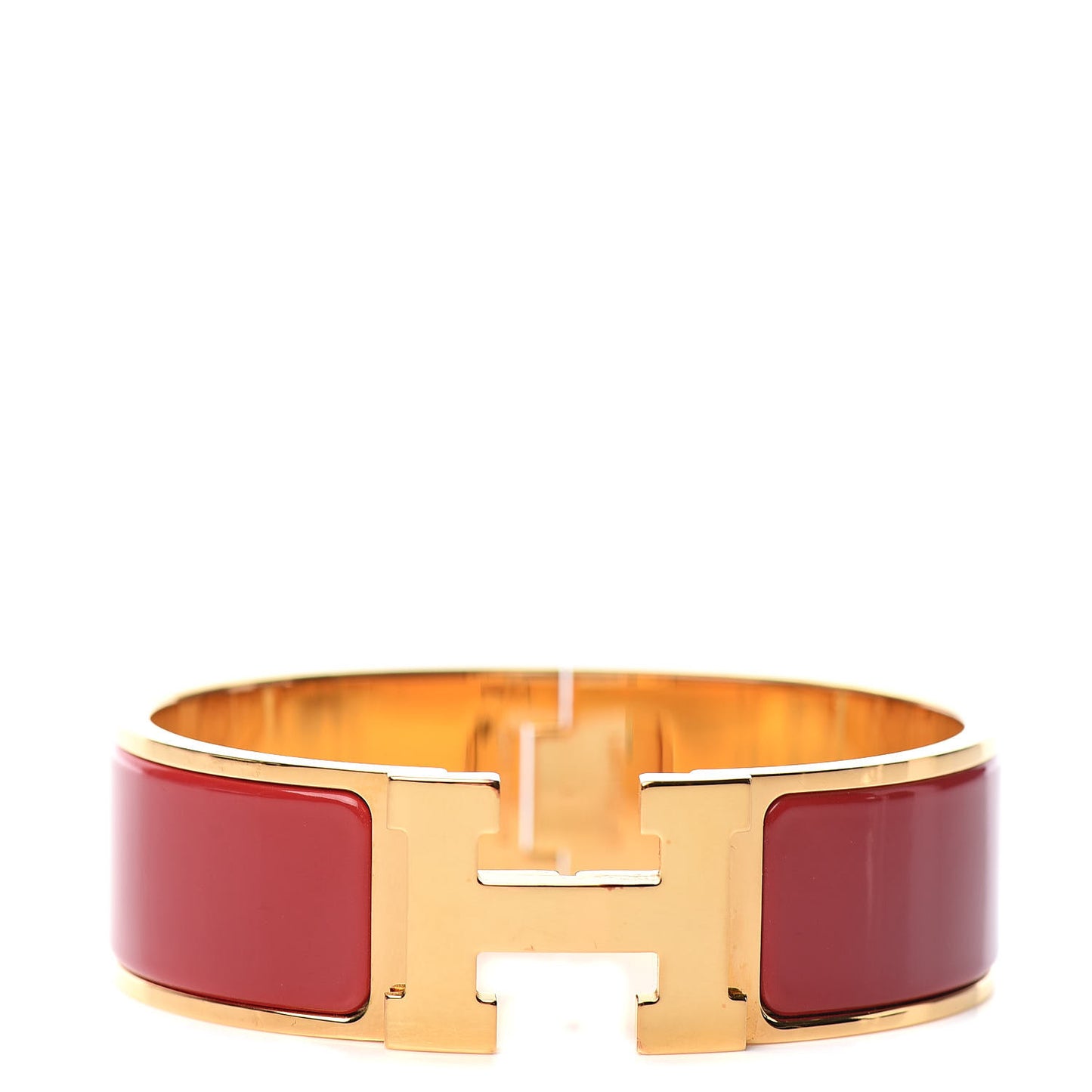 Enamel Wide Clic Clac H Bracelet GM Red