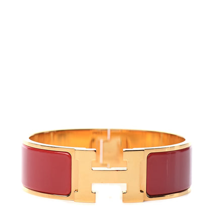 Hermes Enamel Wide Clic Clac H Bracelet GM Red 1 of 5