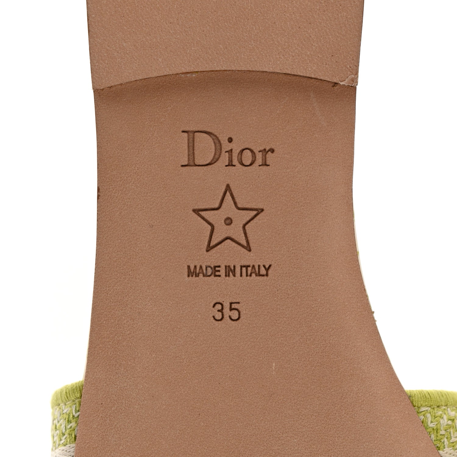 Christian Dior Canvas Check'N'Dior Pop Embroidered Dway Flat Slide Sandals 35 Chartreuse 6 of 10