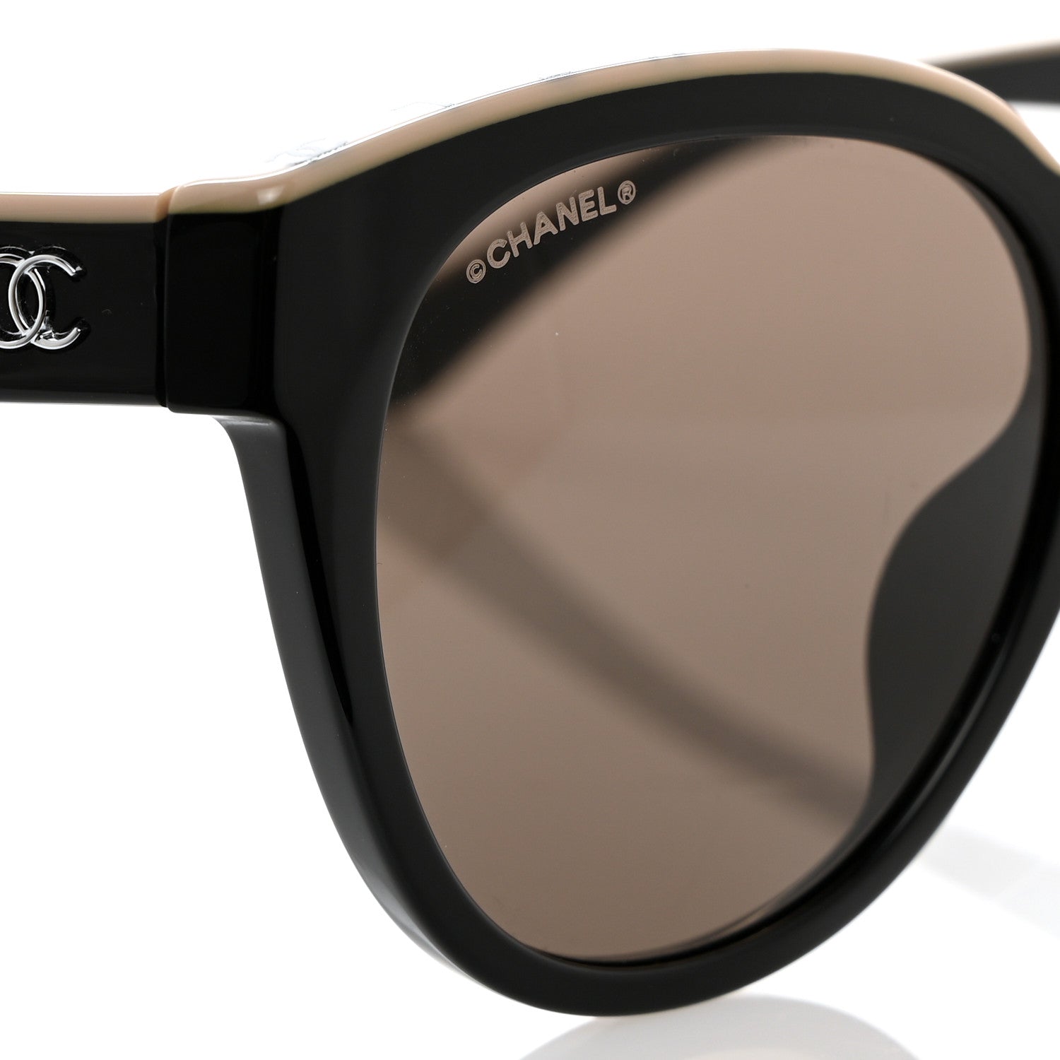 Chanel Acetate CC Butterfly Sunglasses 5414-A Black Beige 7 of 8