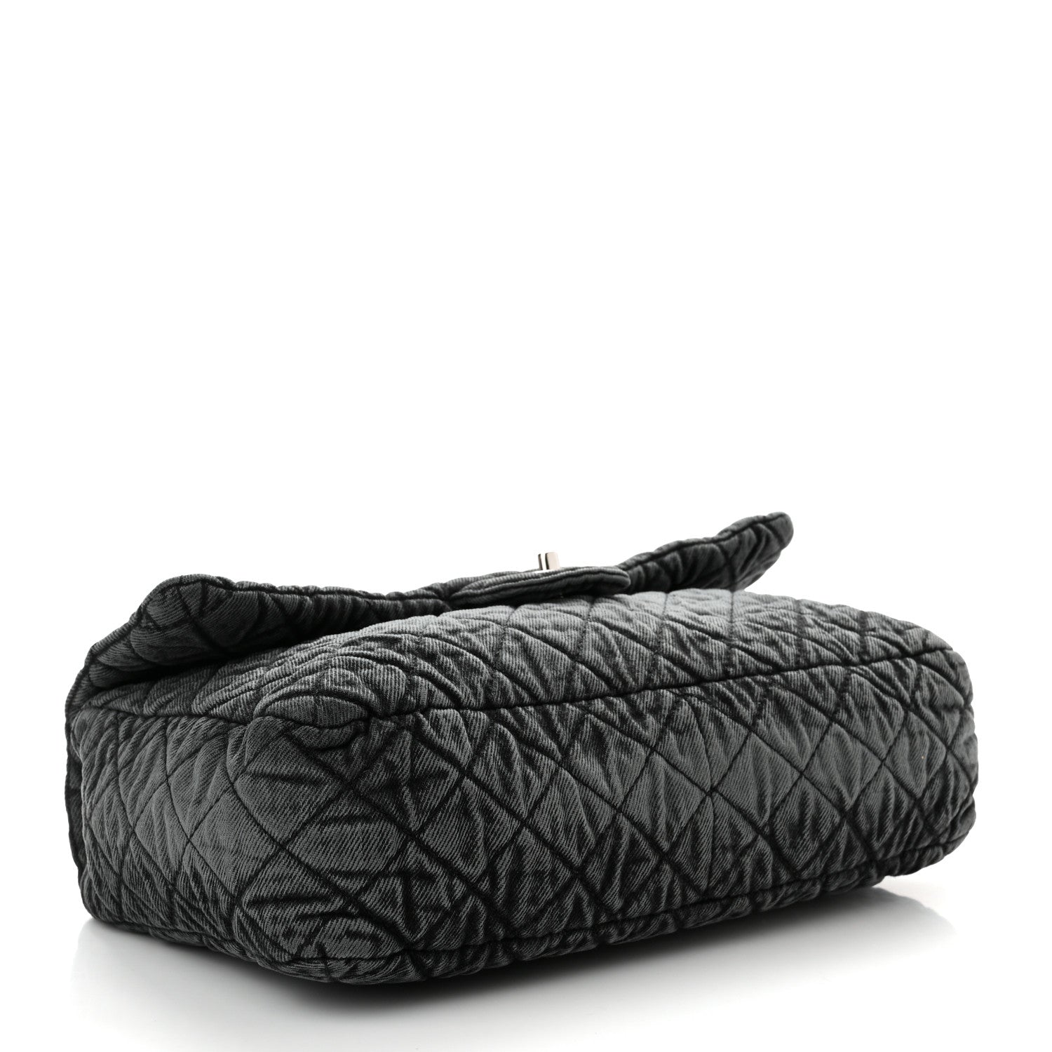 Chanel Denim Quilted Denimpression Flap Grey Black 4 of 10