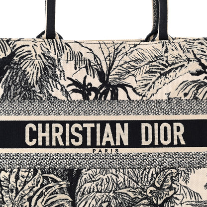 Christian Dior Canvas Embroidered Medium Palms Toile De Jouy Book Tote Blue 8 of 17
