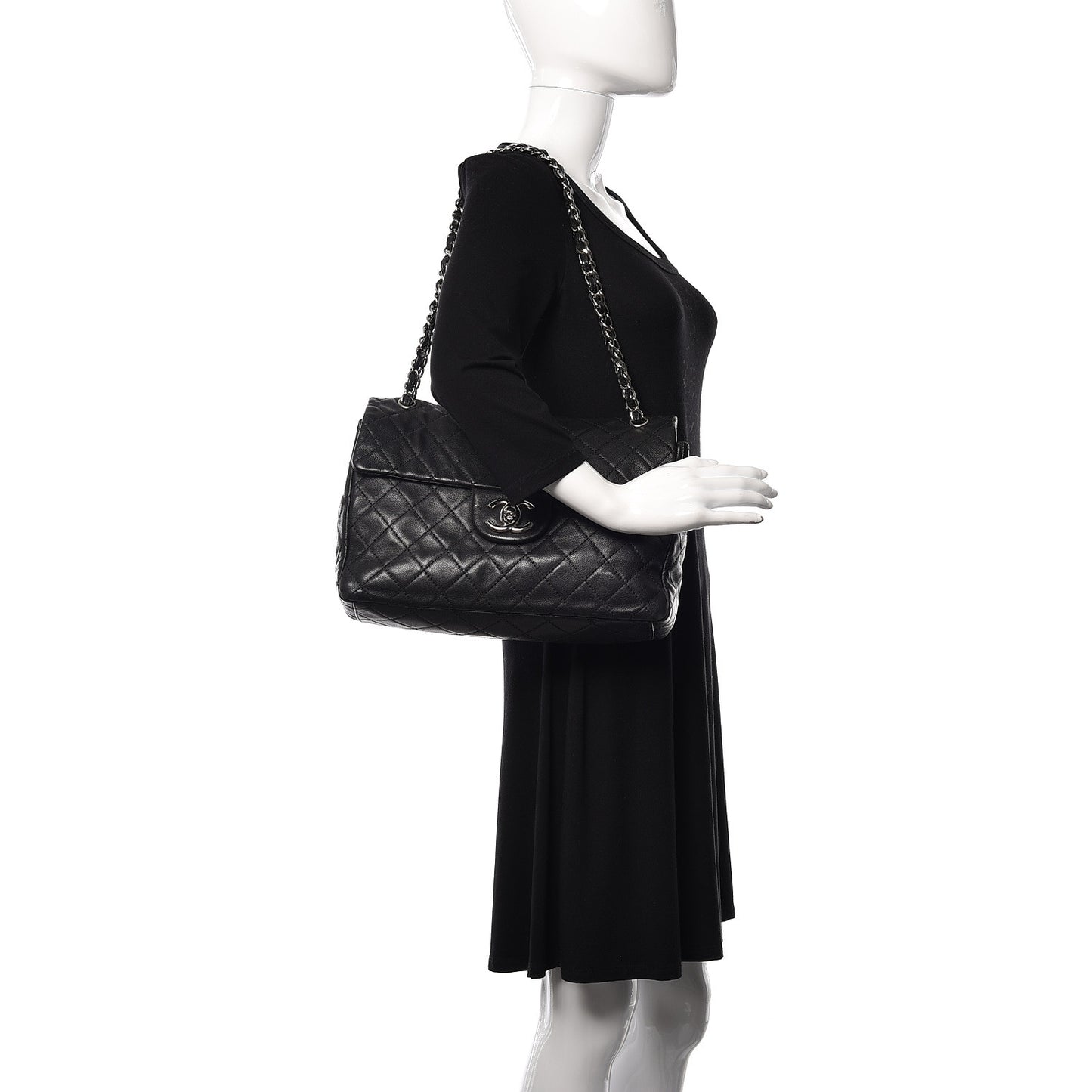 Caviar Quilted Maxi Single Flap Black