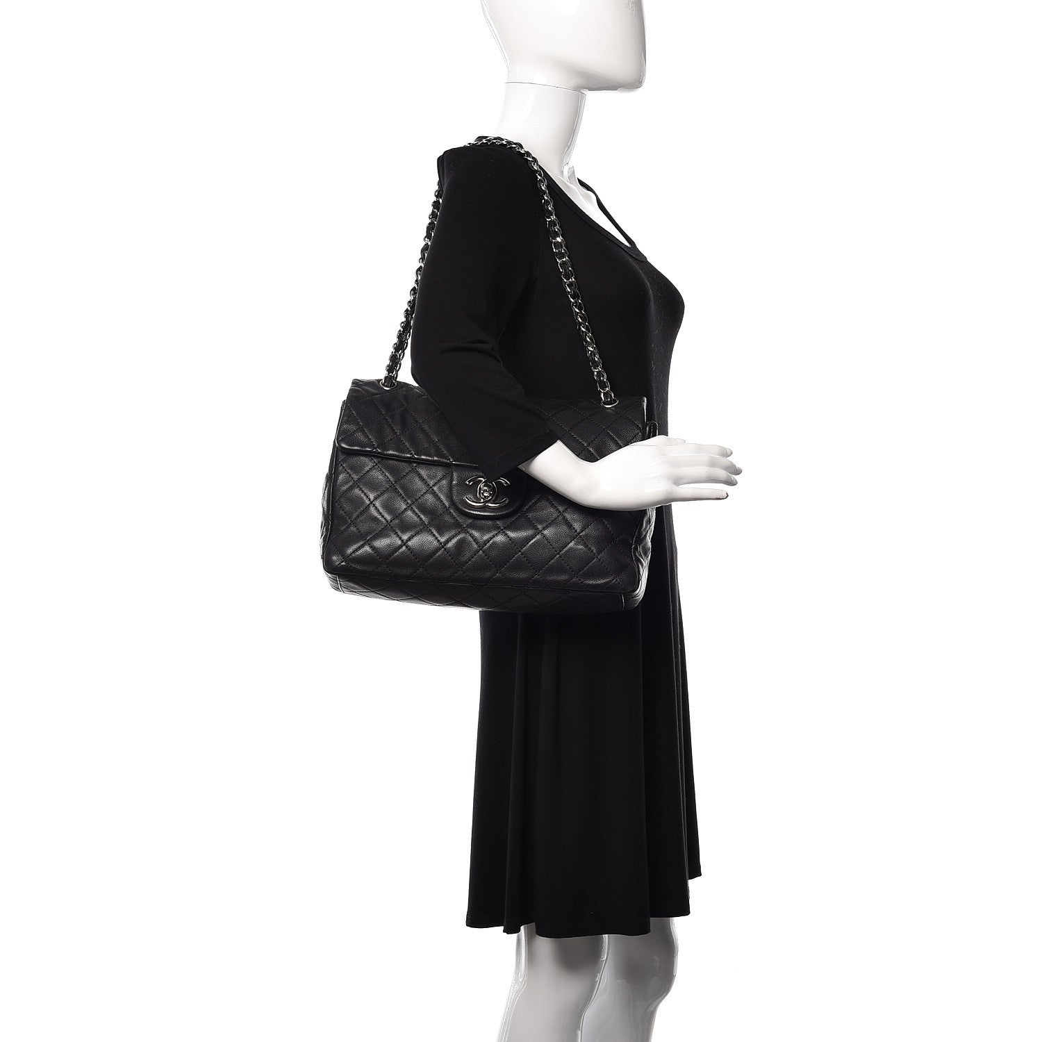 Chanel Caviar Quilted Maxi Single Flap Black 2 of 21