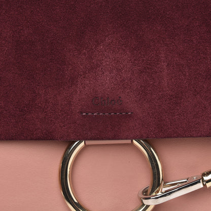 Chloe Calfskin Suede Medium Faye Shoulder Bag Misty Rose Dark Purple 6 of 9