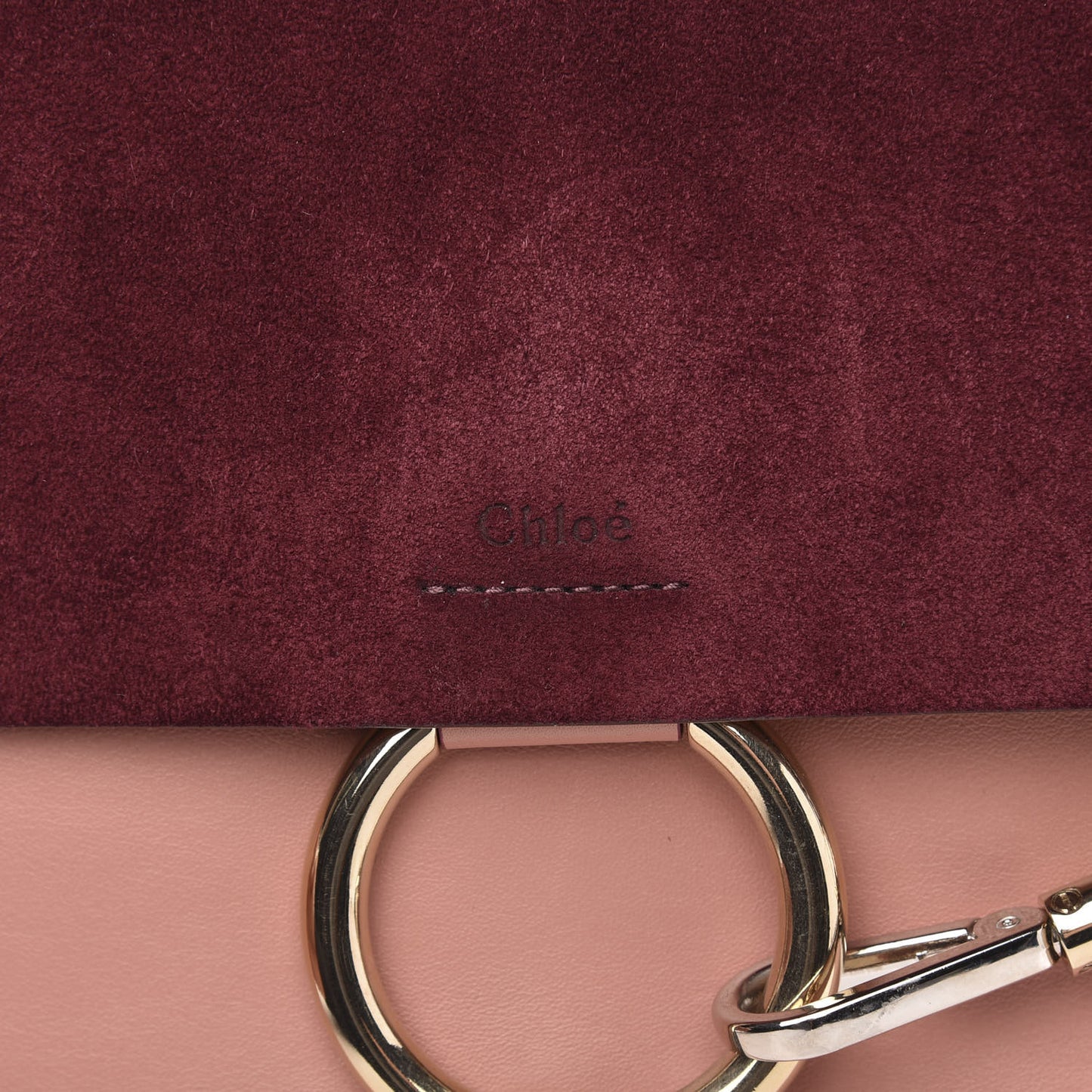 Calfskin Suede Medium Faye Shoulder Bag Misty Rose Dark Purple
