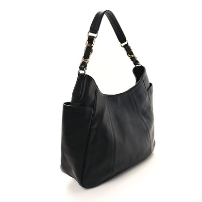 Salvatore Ferragamo Calfskin Elle Gancini Chain Hobo Black 3 of 9