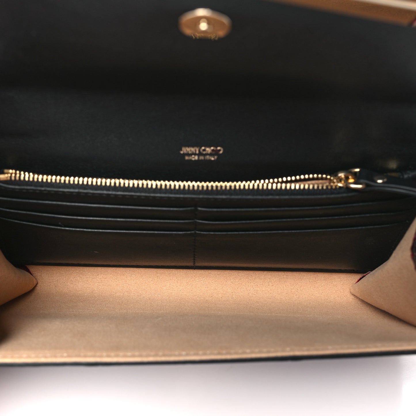 Snakeskin Embossed Wallet on Chain Red