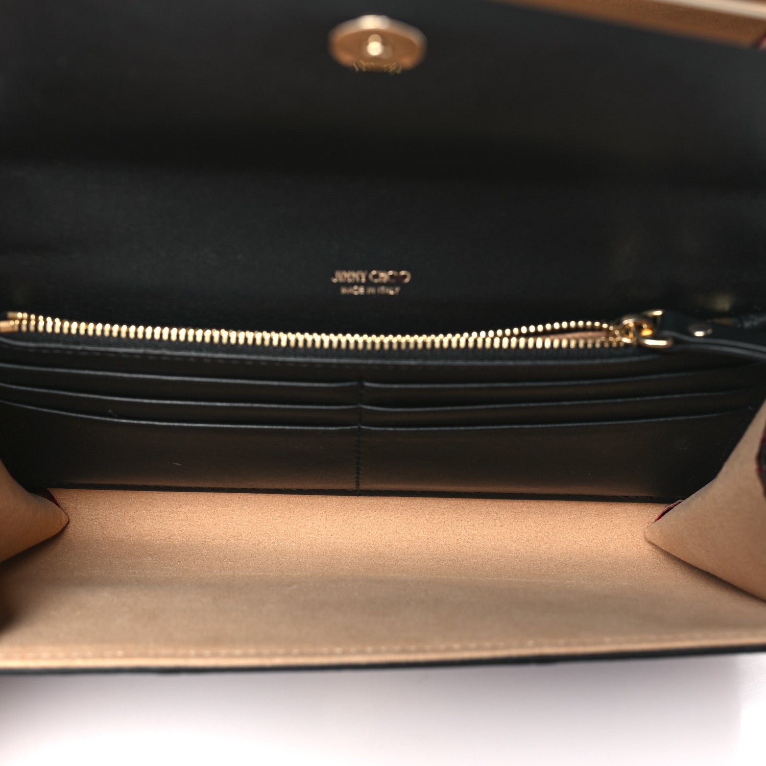 Jimmy Choo Snakeskin Embossed Wallet on Chain Red 5 of 9