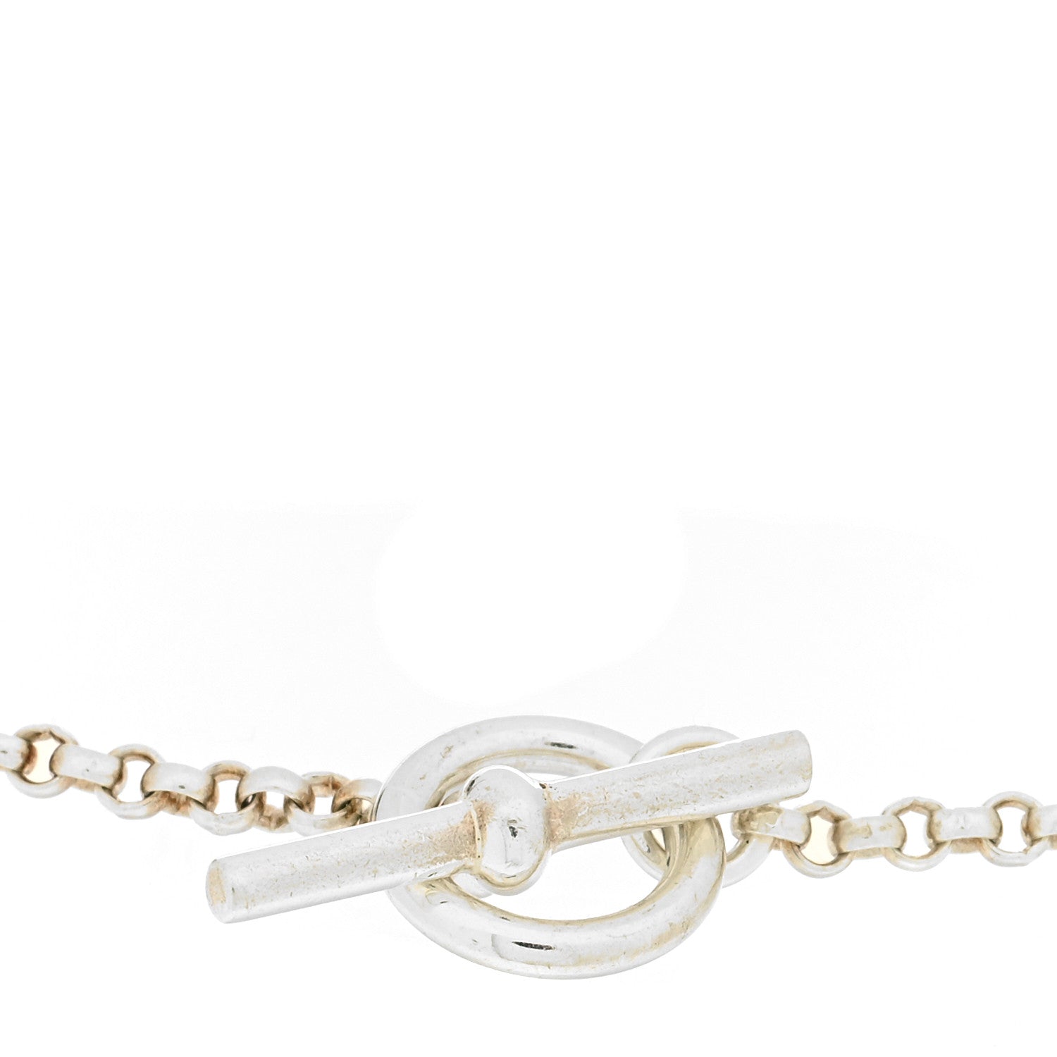 Hermes Sterling Silver 18K Rose Gold PM Ex-Libris Bracelet ST 3 of 4