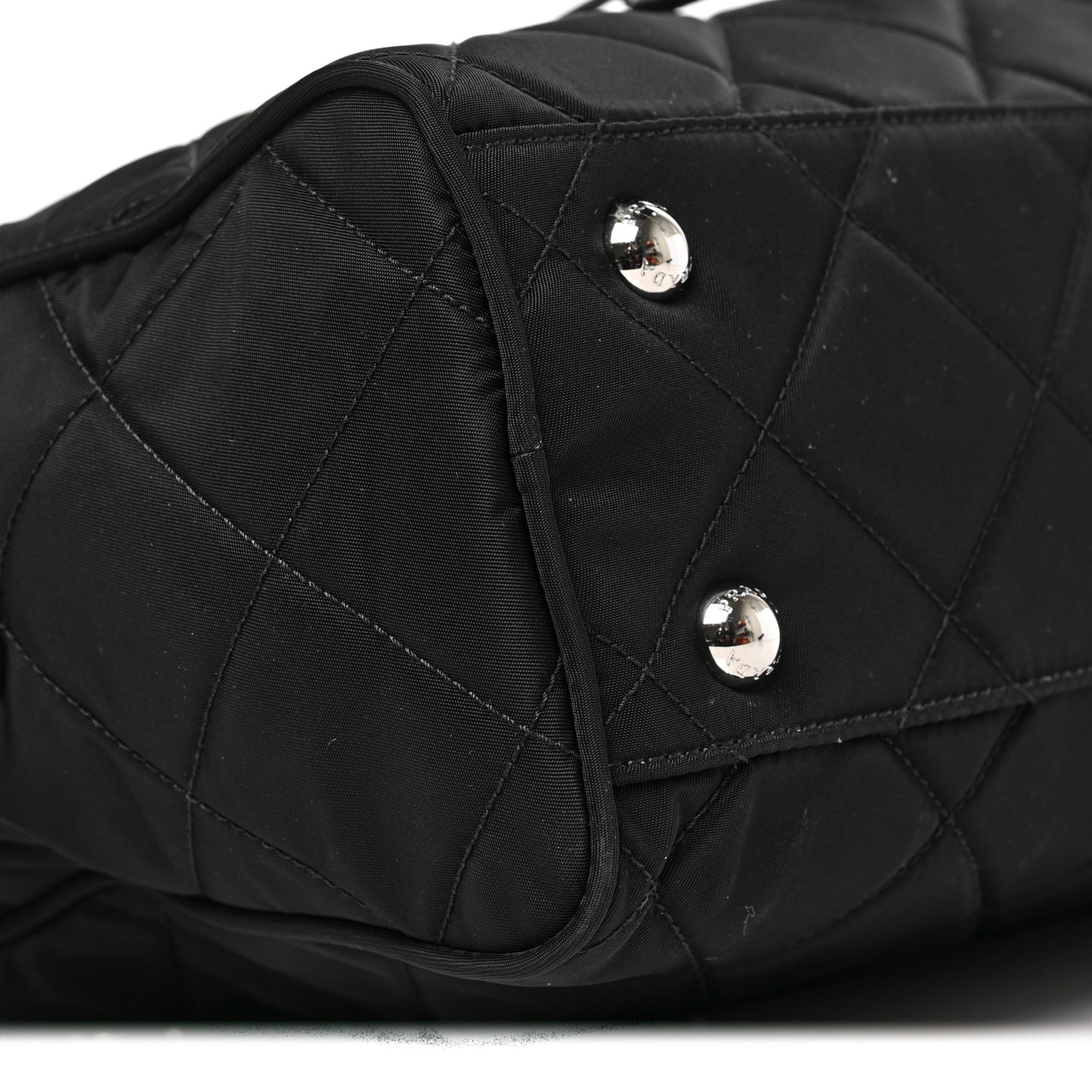 Nylon Tessuto Impuntu Quilted Shoulder Bag Black