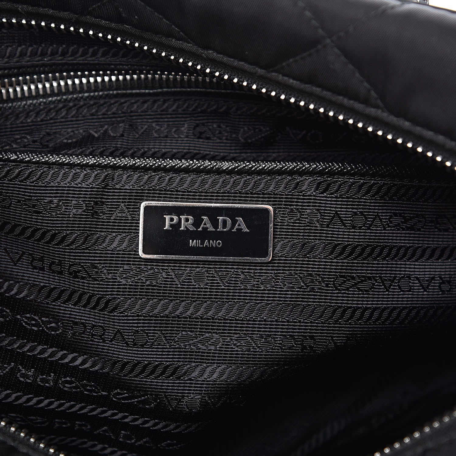 Prada Nylon Tessuto Impuntu Quilted Shoulder Bag Black 6 of 9