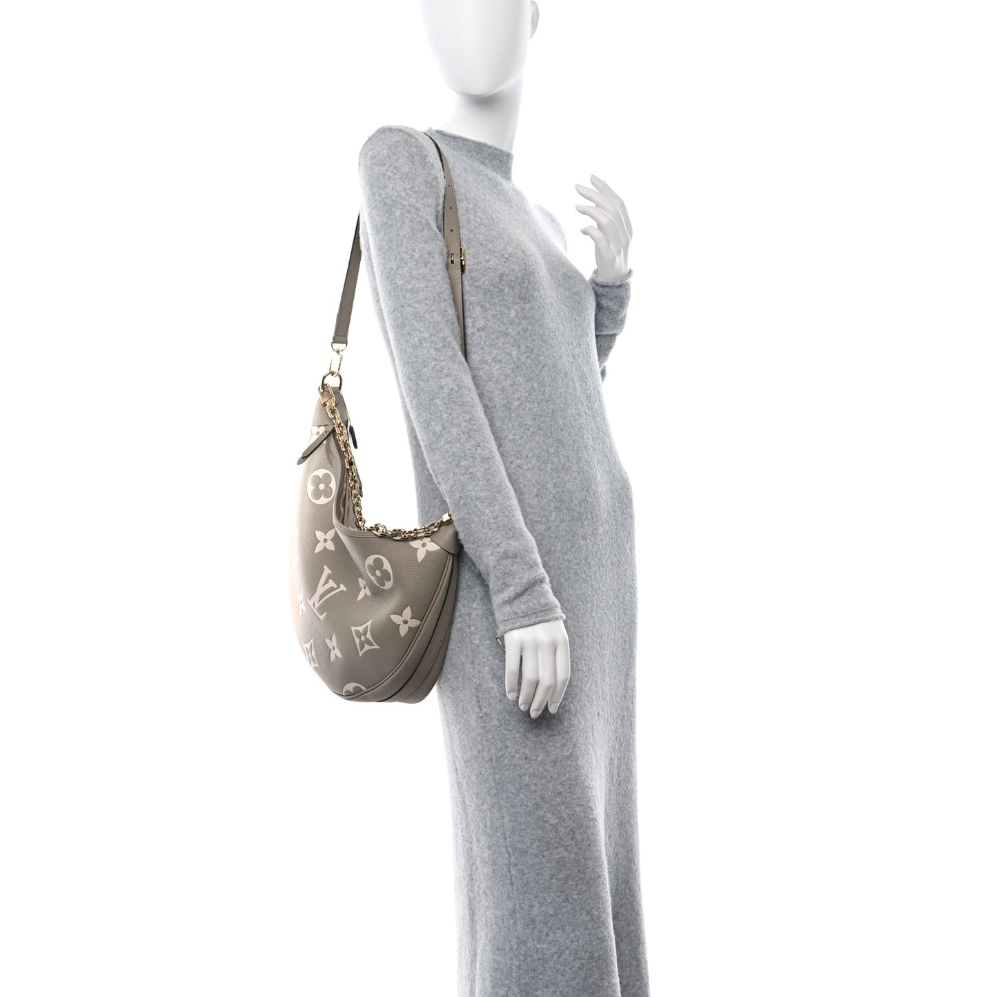 Empreinte Monogram Giant Loop Hobo Dove Gray Cream