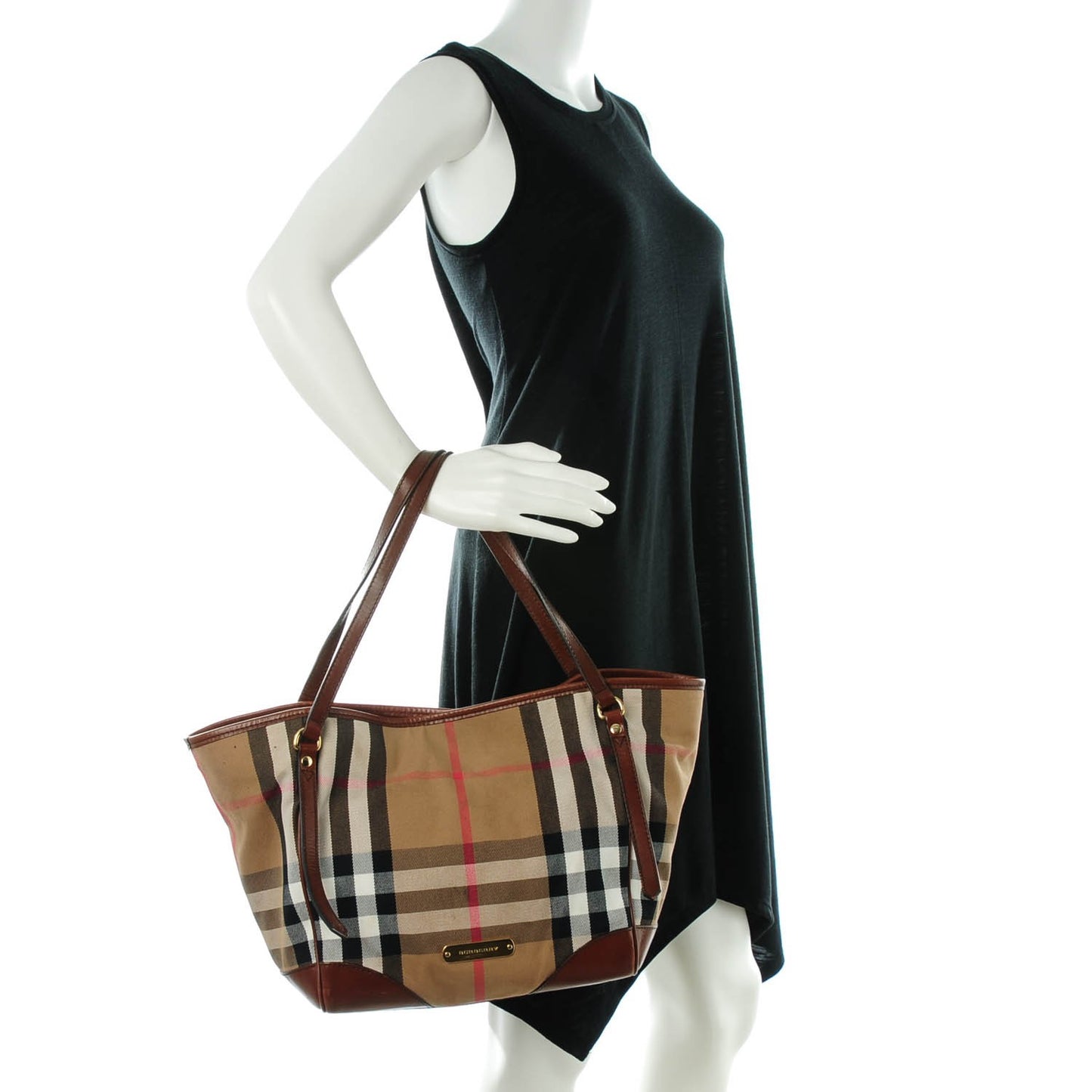 House Check Small Canterbury Tote Dark Tan