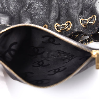 Chanel Grained Calfskin CC Drawstring Bucket Bag Black 7 of 9