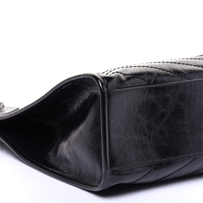 Saint Laurent Crinkled Calfskin Matelasse Monogram Niki Shoulder Bag Black 6 of 11