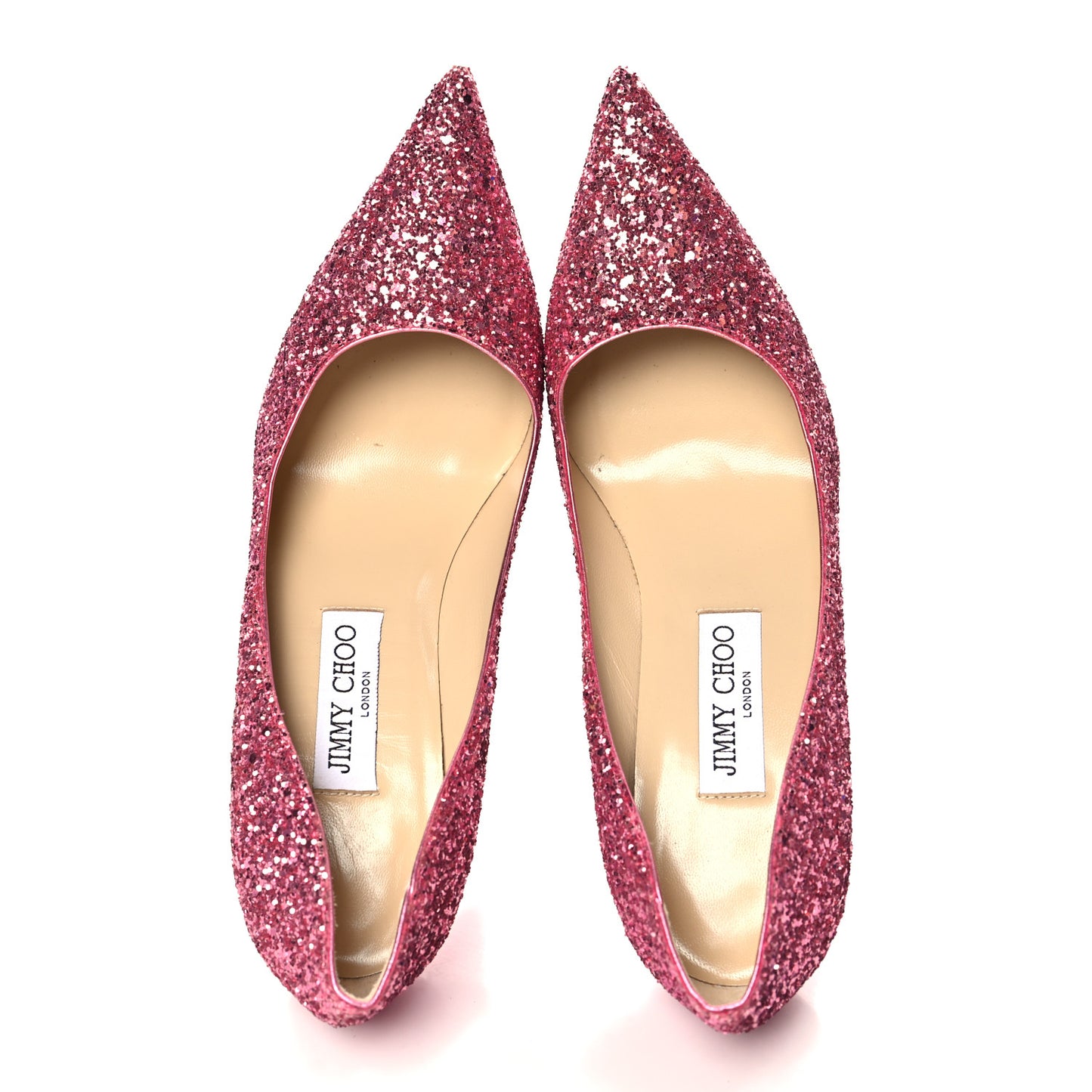 Glitter Pointy Toe Romy 85 Pumps 38.5 Pink