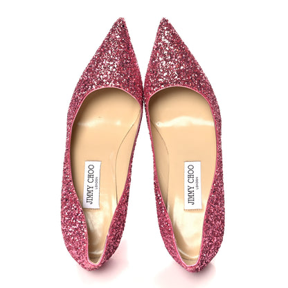 Jimmy Choo Glitter Pointy Toe Romy 85 Pumps 38.5 Pink 2 of 8