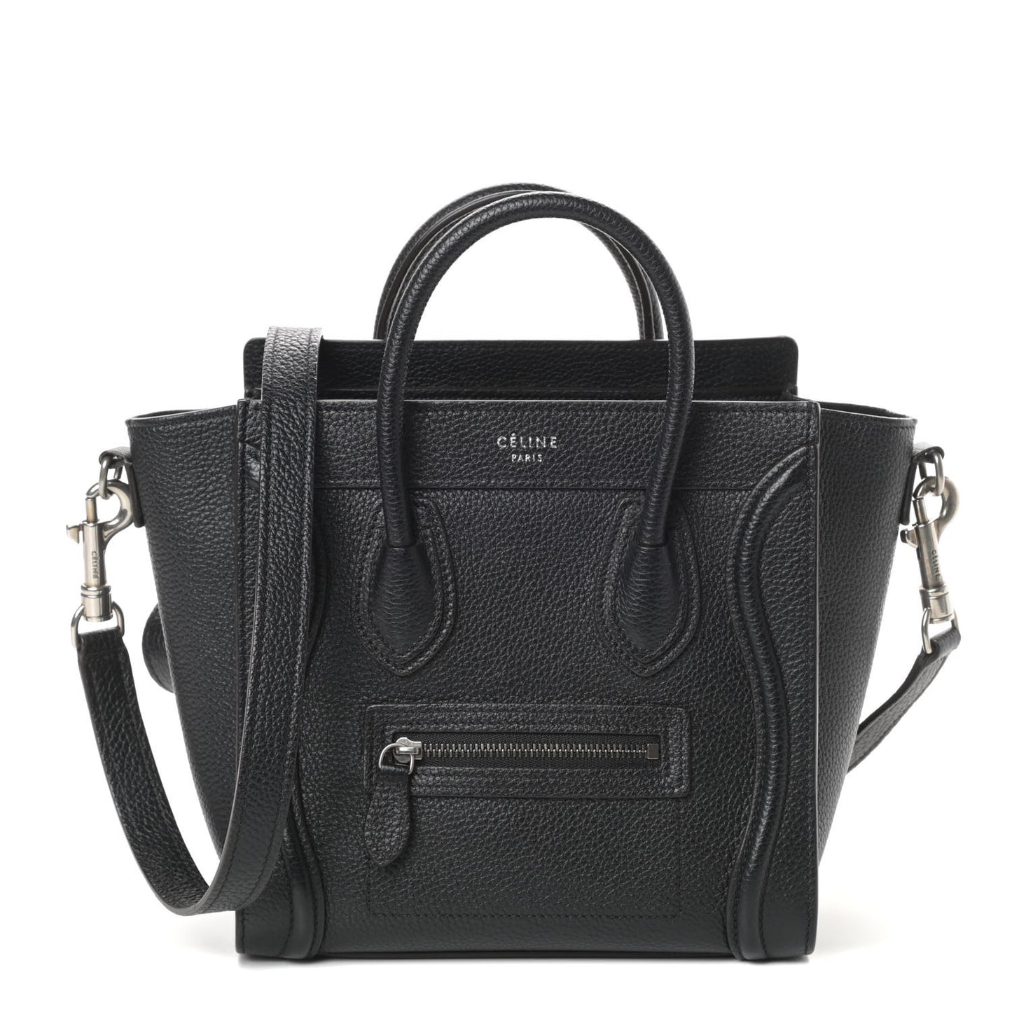 Drummed Calfskin Nano Luggage Black