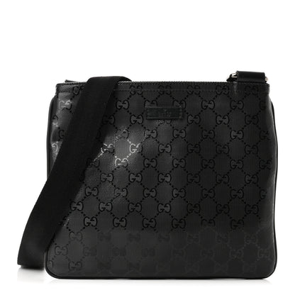 Gucci Imprime Monogram Small Flat Messenger Bag Black 1 of 9