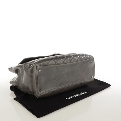 Chanel Glazed Calfskin Quilted Large CC Delivery Tote Grey 4 of 7