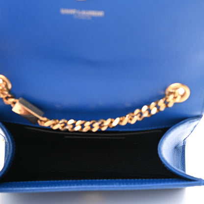 Saint Laurent Grain De Poudre Small Classic Monogram Kate Satchel Royal Blue 5 of 13