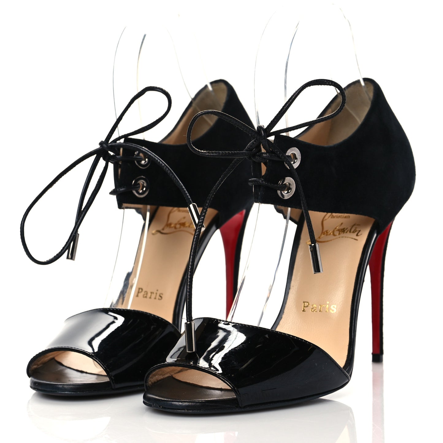 Patent Suede Mayerling 100 Sandals 38 Black