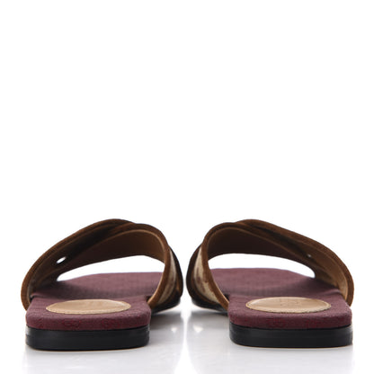 Gucci GG Monogram Suede Womens Criss Cross Slide Sandals 36 Beige Ruggine Cuir 6 of 10