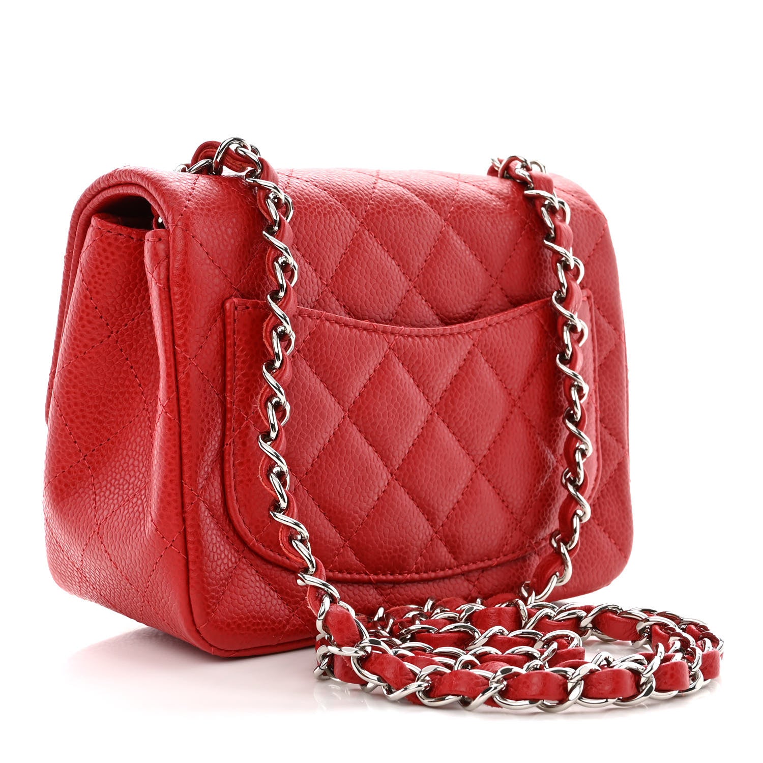 Chanel Caviar Quilted Mini Square Flap Red 3 of 11