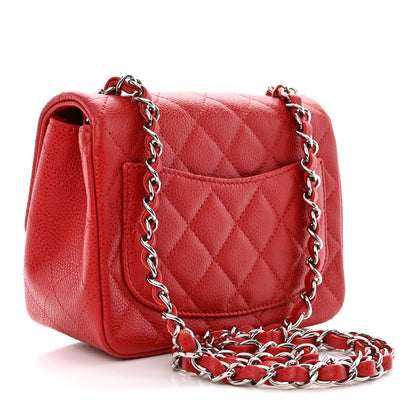 Chanel Caviar Quilted Mini Square Flap Red 3 of 11