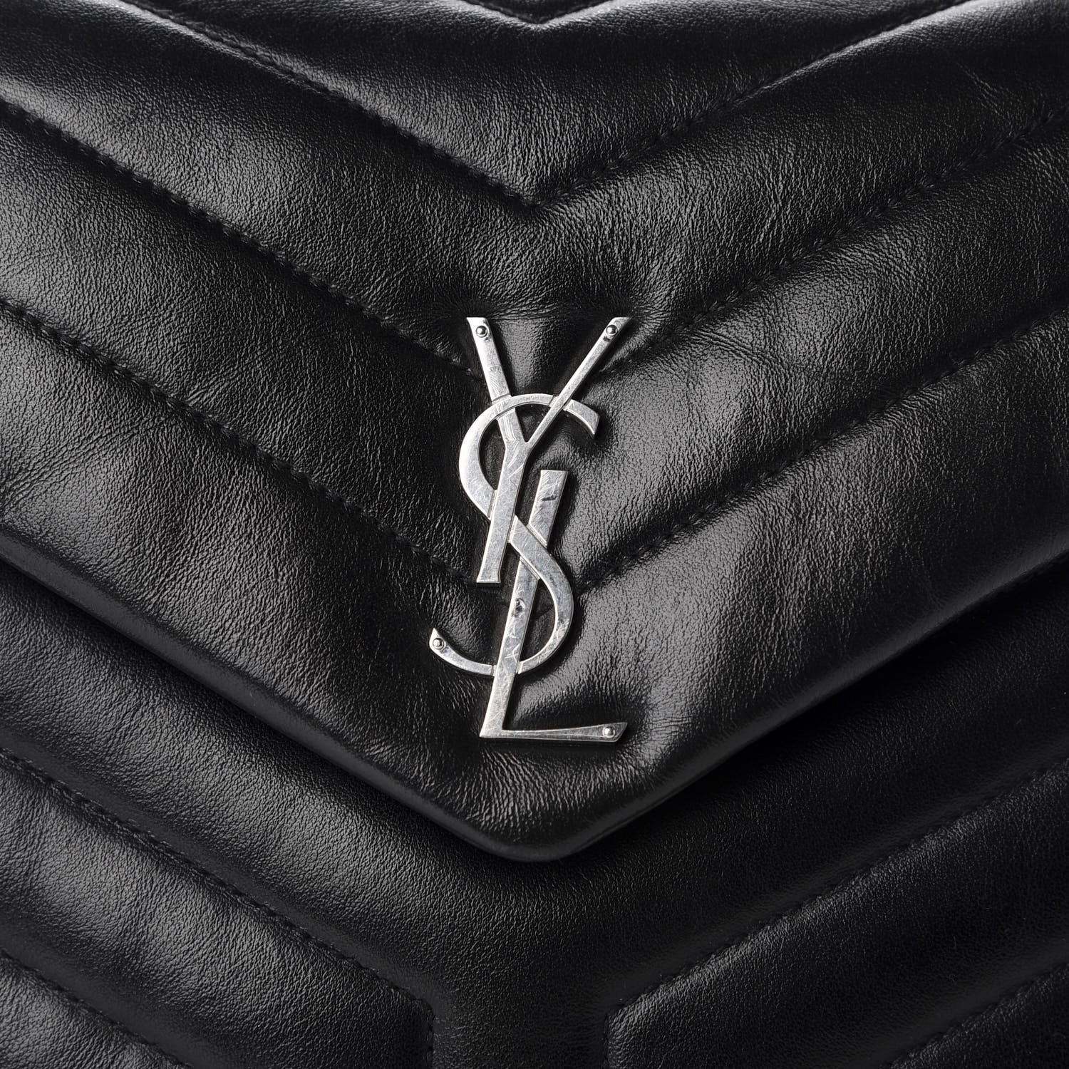 Saint Laurent Calfskin Y Quilted Monogram Medium Loulou Chain Satchel Black 12 of 12