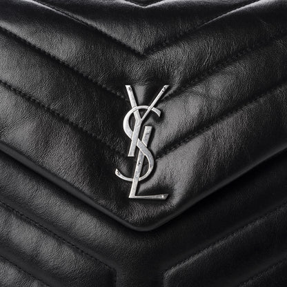 Saint Laurent Calfskin Y Quilted Monogram Medium Loulou Chain Satchel Black 12 of 12