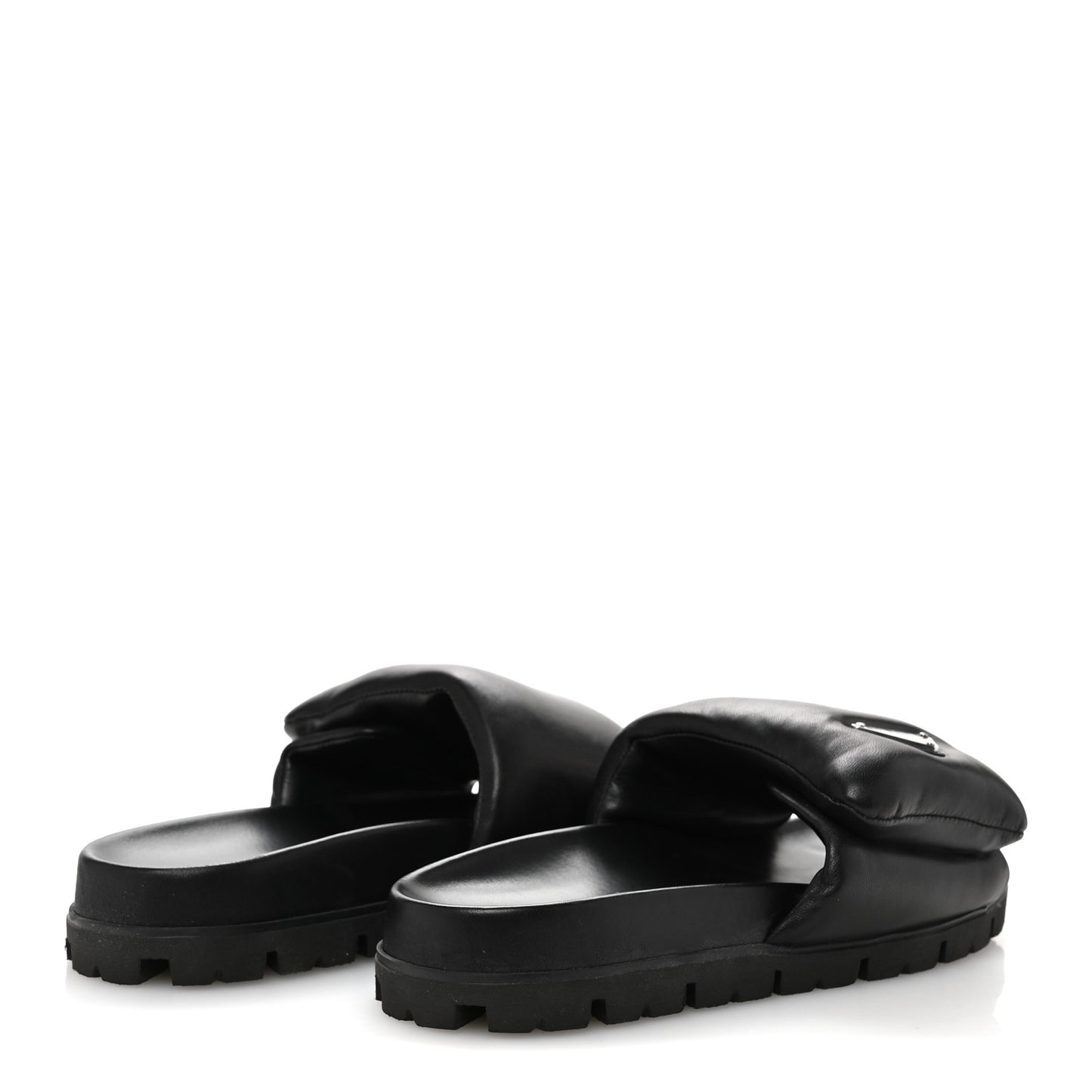 Nappa Soft Padded Triangle Slide Sandals 36.5 Black