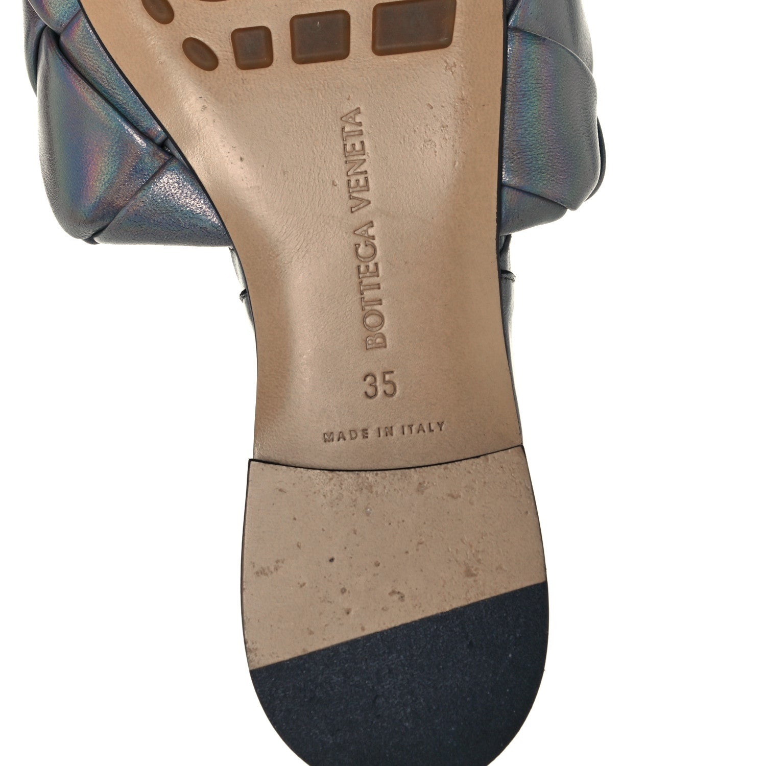 Bottega Veneta Laser Nappa Maxi Intrecciato Lido Flat Sandals 38 Oyster 8 of 9