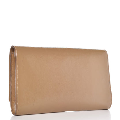 Saint Laurent Textured Patent Monogram Large Belle De Jour Clutch Nude 3 of 16