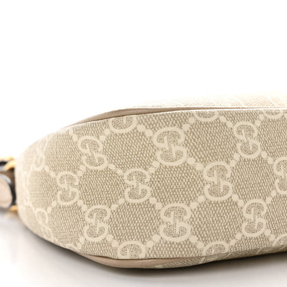 Gucci GG Supreme Monogram Textured Dollar Calfskin Small Ophidia Hobo Beige Mystic White Oatmeal 9 of 10