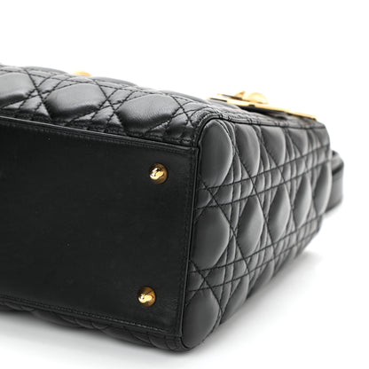 Christian Dior Lambskin Cannage Medium Lady Dior Black 8 of 9