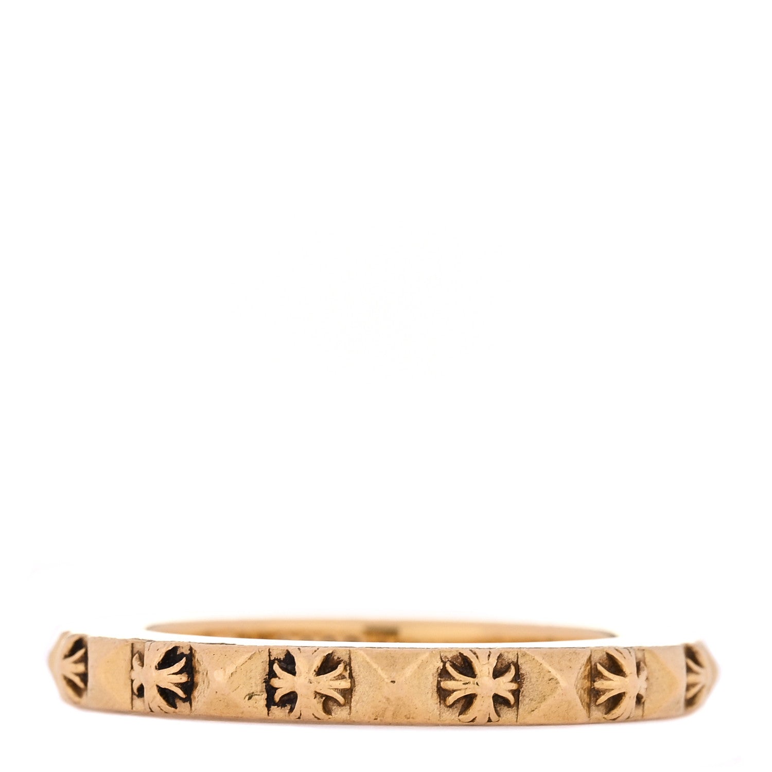 Chrome Hearts 22K Yellow Gold Punk Band Ring 53 6.5 3 of 7