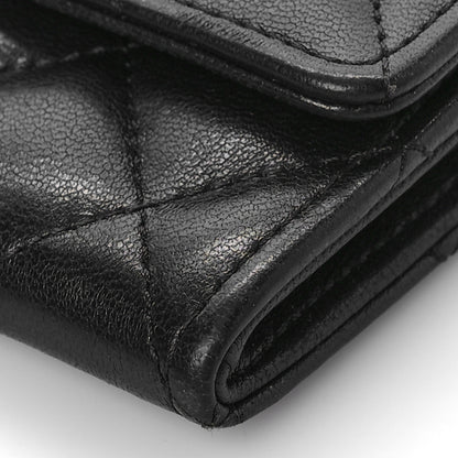 Chanel Lambskin Quilted Flap Card Holder Wallet Black 10 of 11