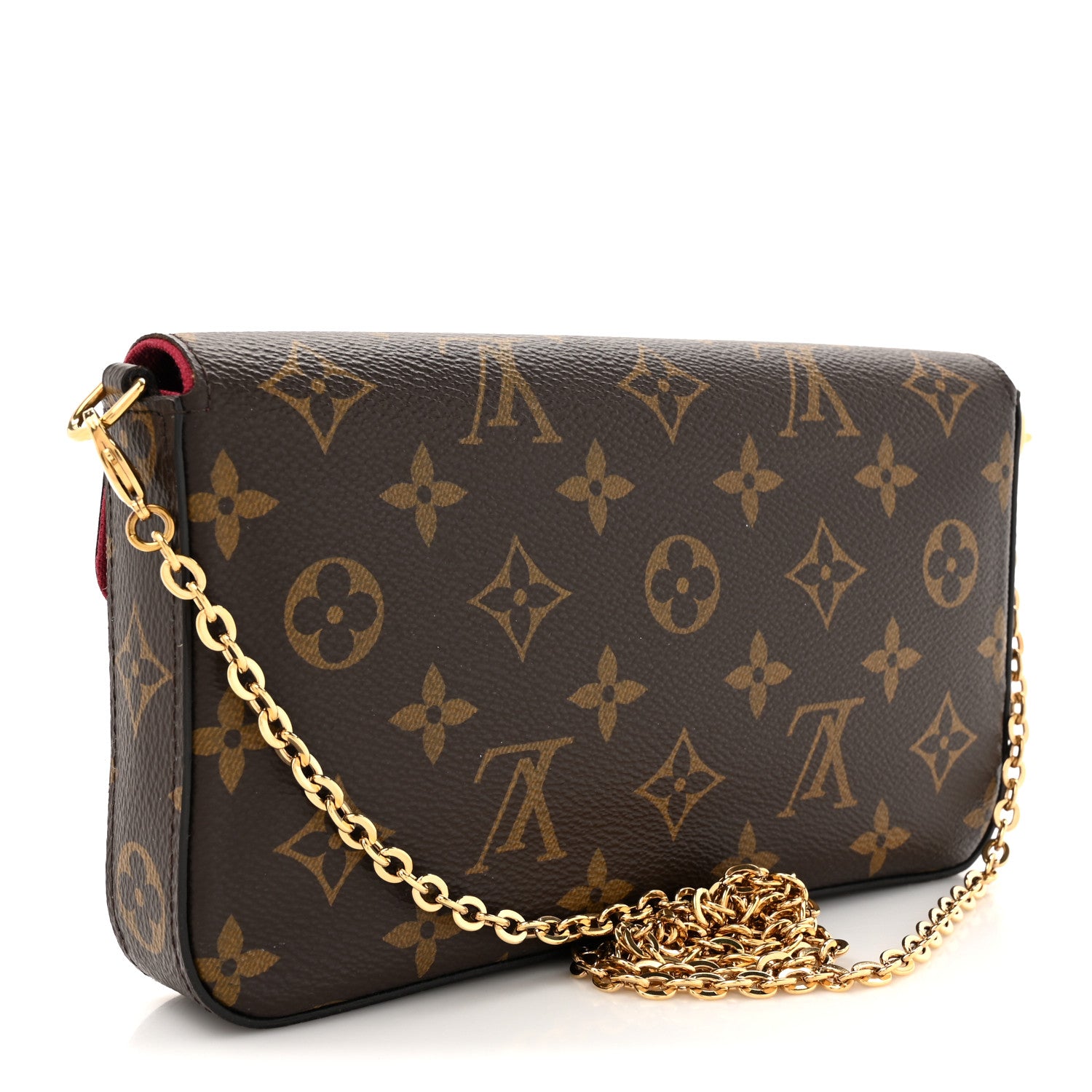 Louis Vuitton Monogram Pochette Felicie Chain Wallet Fuchsia 4 of 11