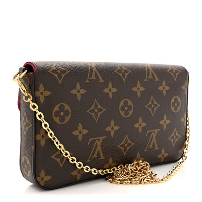 Louis Vuitton Monogram Pochette Felicie Chain Wallet Fuchsia 4 of 11