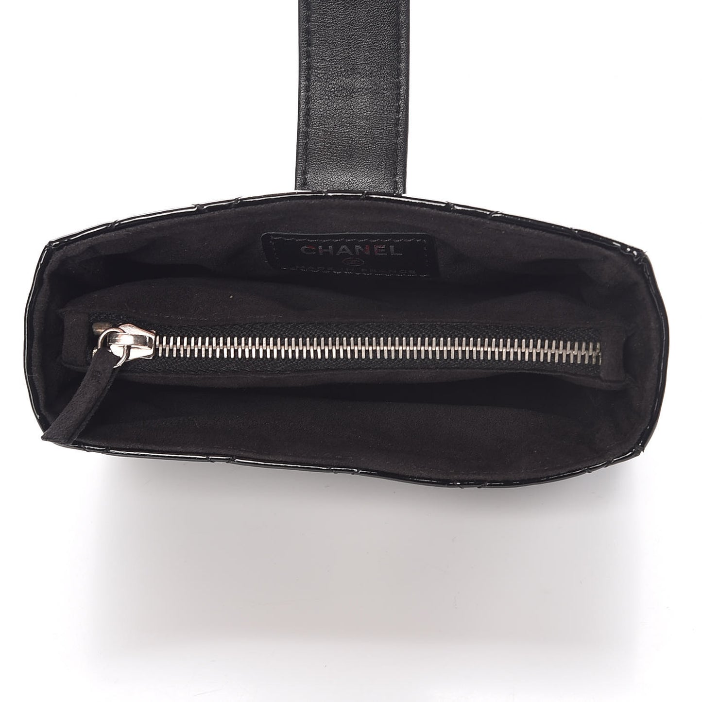 Patent Quilted Mini Phone Holder Clutch Black