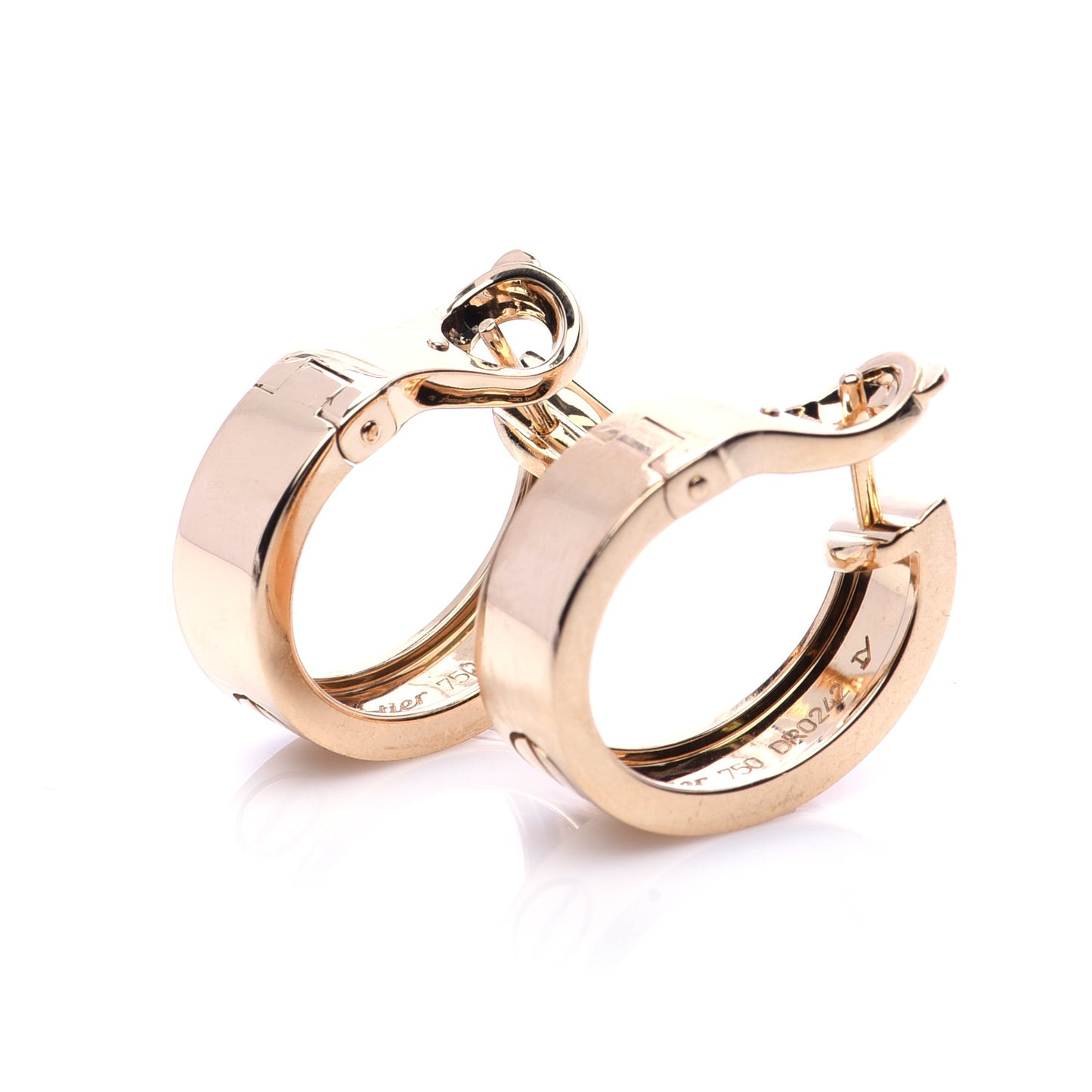 18K Yellow Gold 5.5mm LOVE French Clip Hoop Earrings