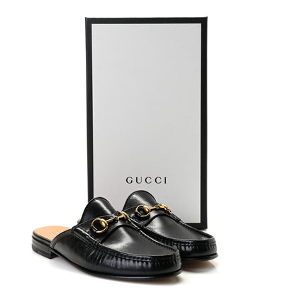 Gucci Goatskin Mens Horsebit Slippers 8 Black 10 of 10