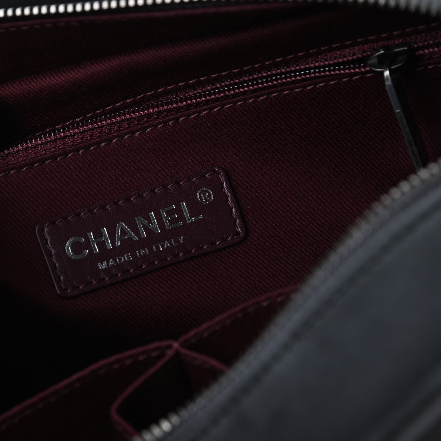 Chanel Calfskin Diamond Embossed Large CC Zip Shopping Tote Grey 8 of 9