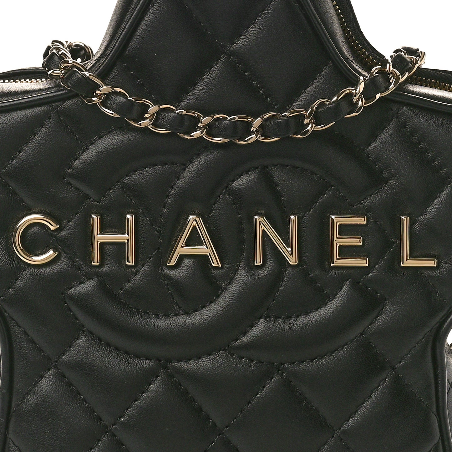 Lambskin Quilted Walk of Fame Star Bag Black