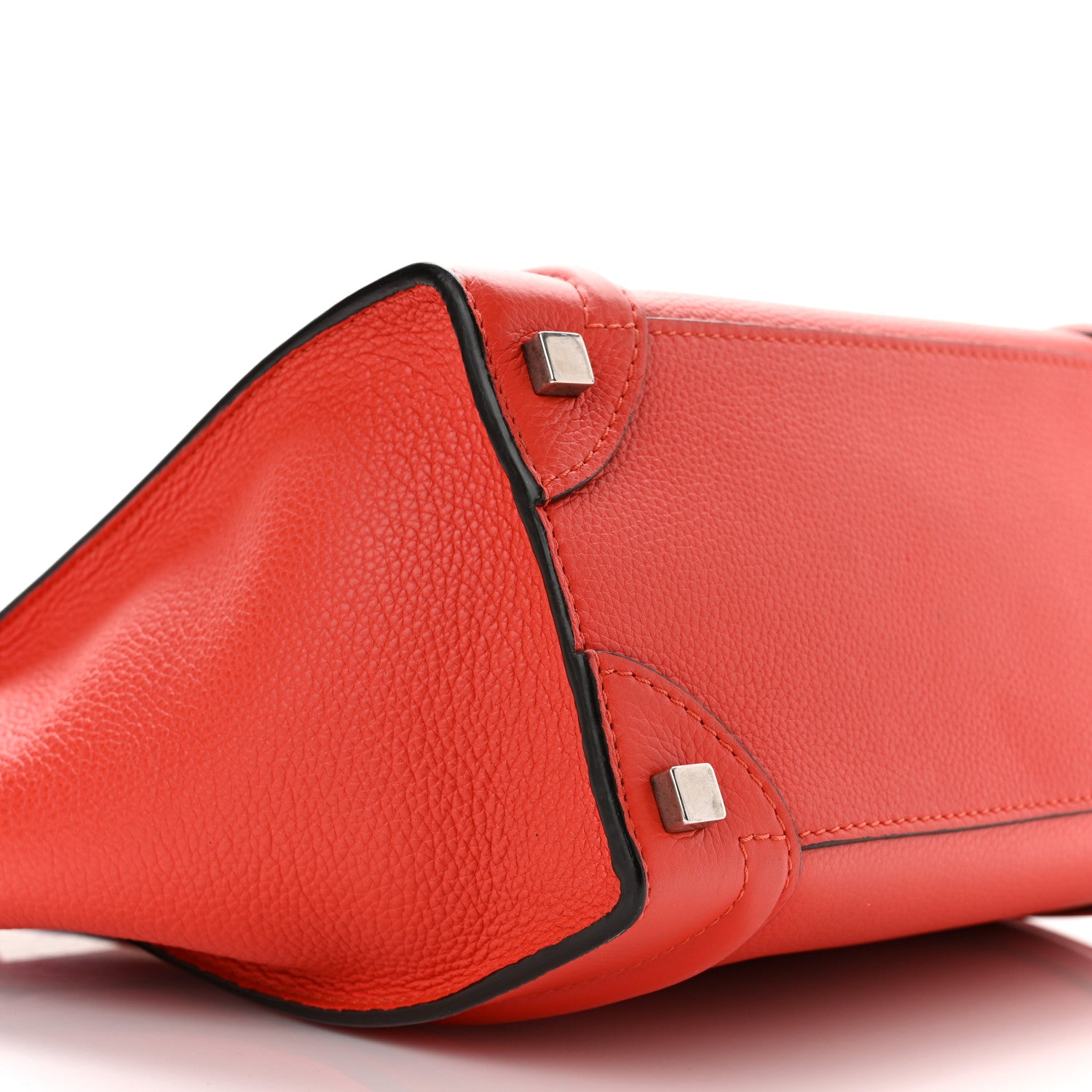 Celine Drummed Calfskin Micro Luggage Coquelicot 9 of 10