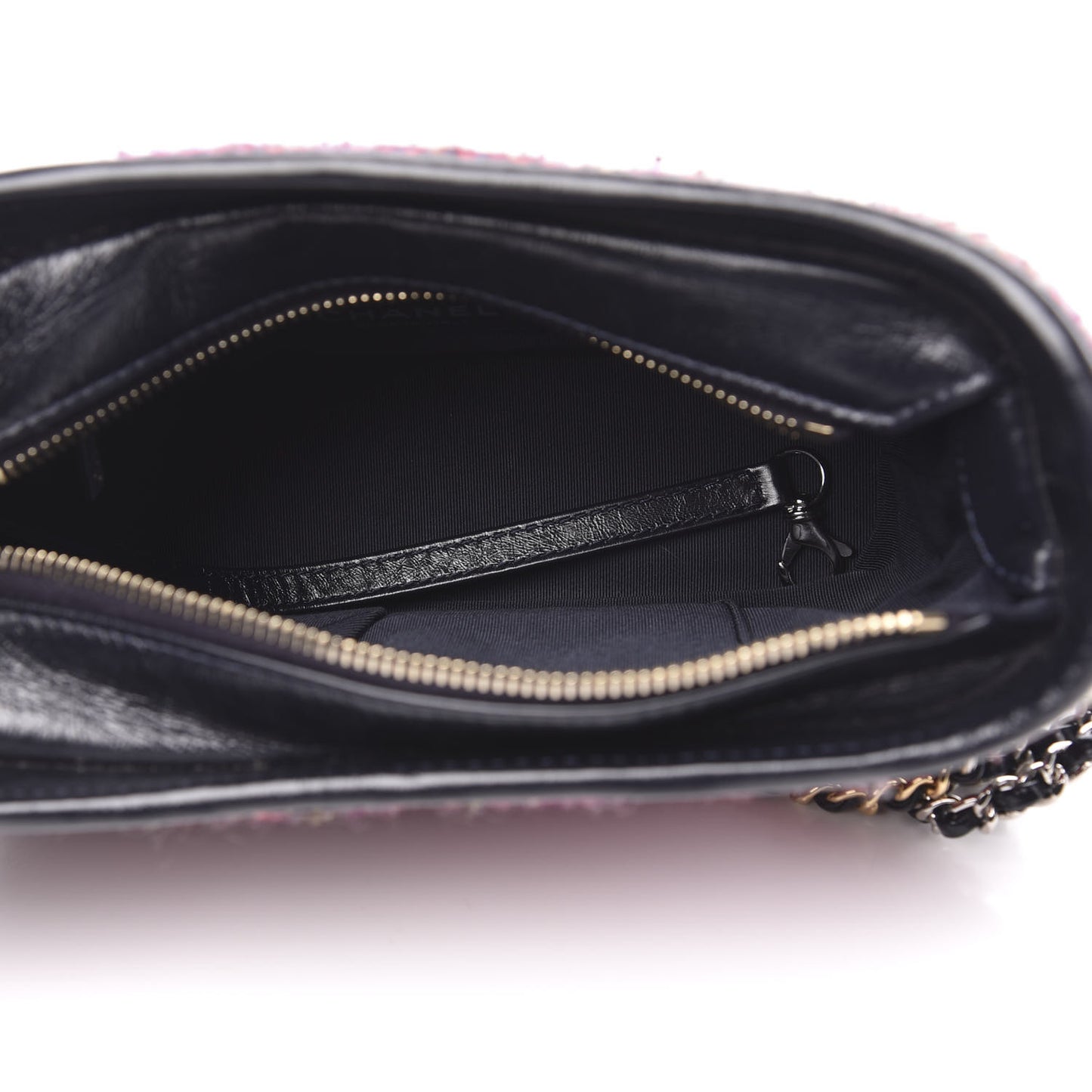 Tweed Calfskin Small Gabrielle Hobo Dark Navy