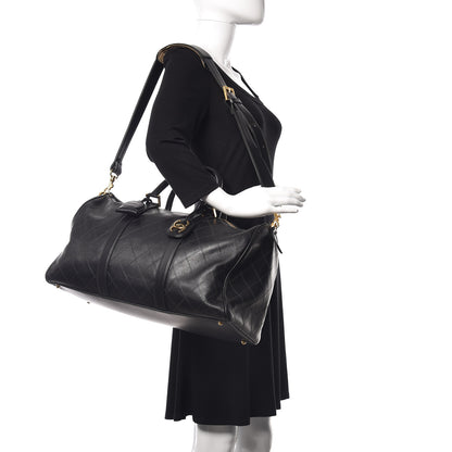 Chanel Calfskin Stitched Duffel Bag Black 2 of 10